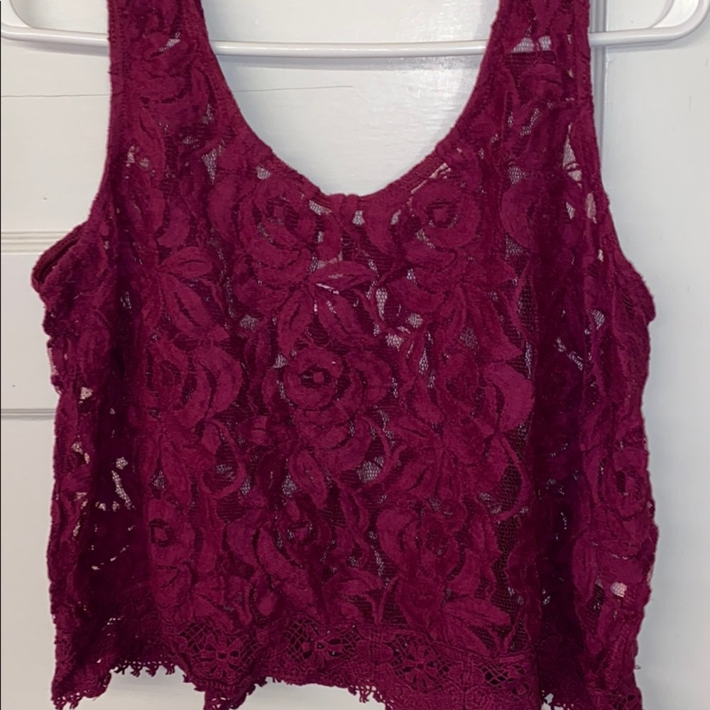 Purple lace cropped top (target size XL)